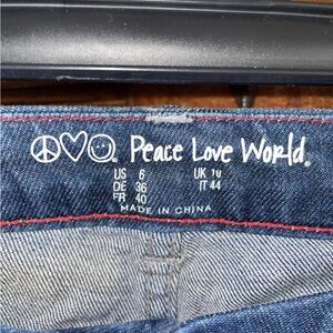 Peace Love World Blue Jeans
